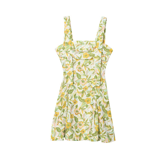 Women's Summer Fashion Printed Linen Blended Mini Dress