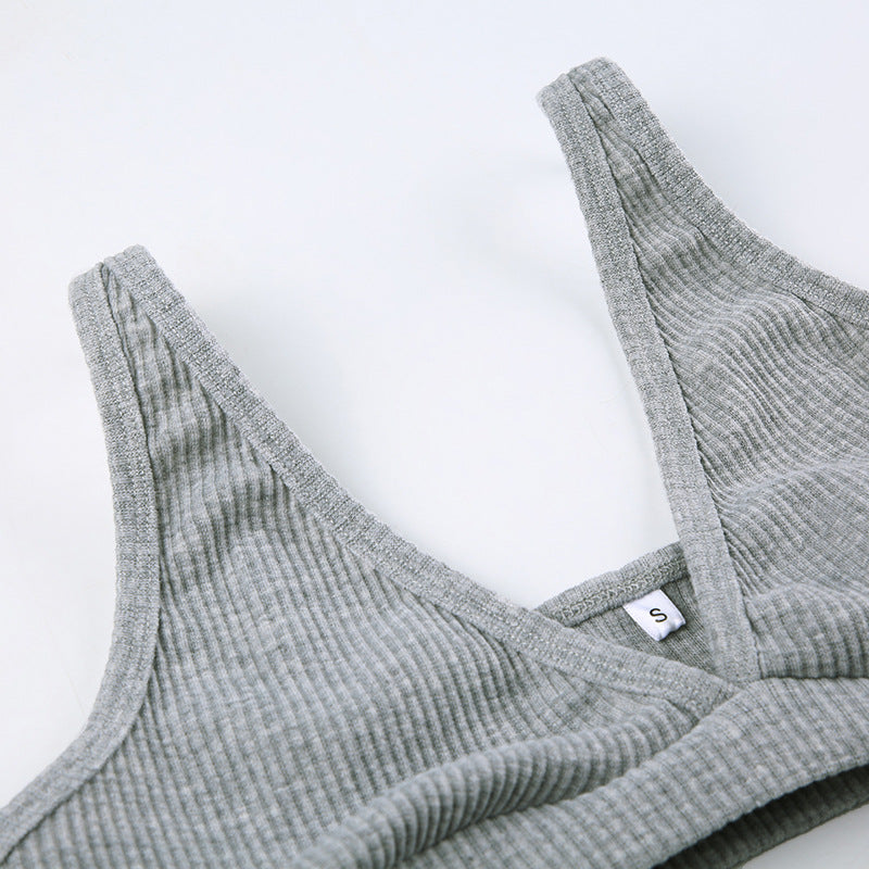 Women's Yoga Sportswear Knitted Zipper Hooded Cardigan Sweater V-neck Triangle Cup Bra High Waist Tight Shorts Casual Three-piece Suit
