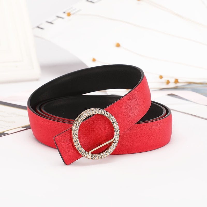 Women's New Casual Joker Multicolor Diamond-encrusted Decorative Belt Belt with A Box