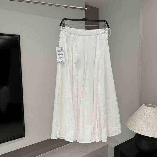 Women's New Fashion Temperament Joker Side Zipper Design Pleated Skirt Retro High Waist Skirt Women's Chic Skirt