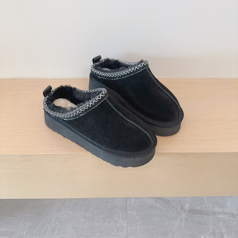 Women's new versatile low-top thick-soled snow boots have a shoe box