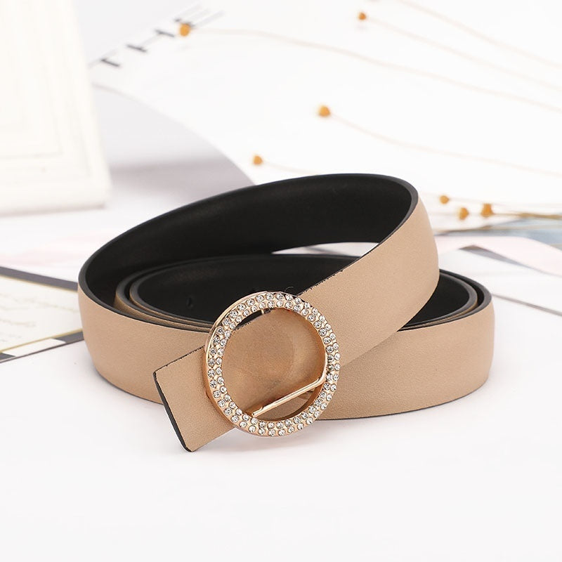 Women's New Casual Joker Multicolor Diamond-encrusted Decorative Belt Belt with A Box