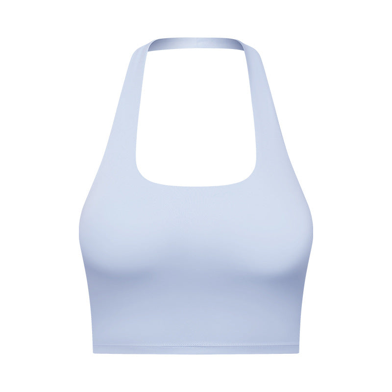 Women's Fashion Hanging Neck Tube Top Type Beautiful Back Sports Bra Folding Movement Bra