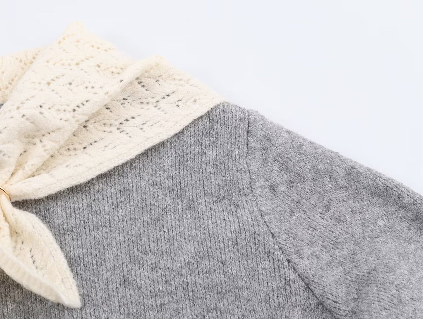 Women's Silk scarf decoration loose patchwork Knitted sweater