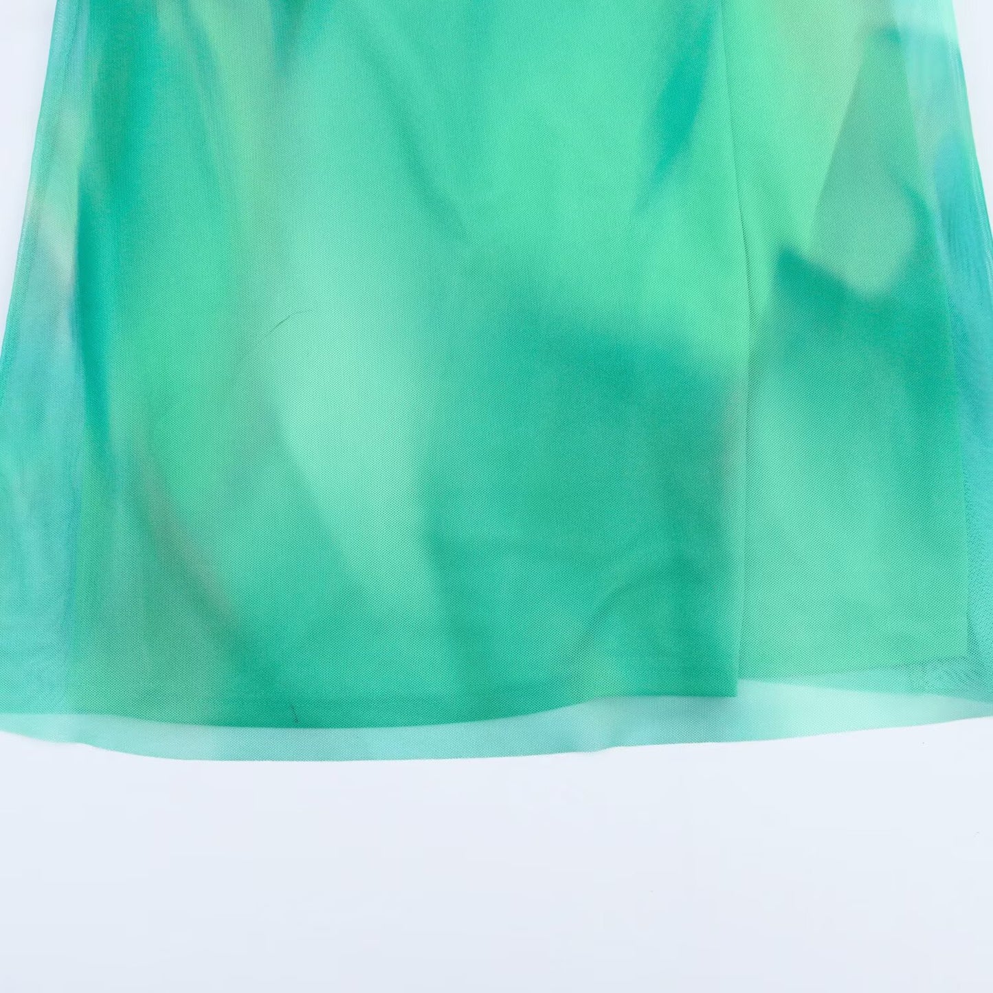 Women's new fashion sleeveless tulle print hanging neck MIDI dress