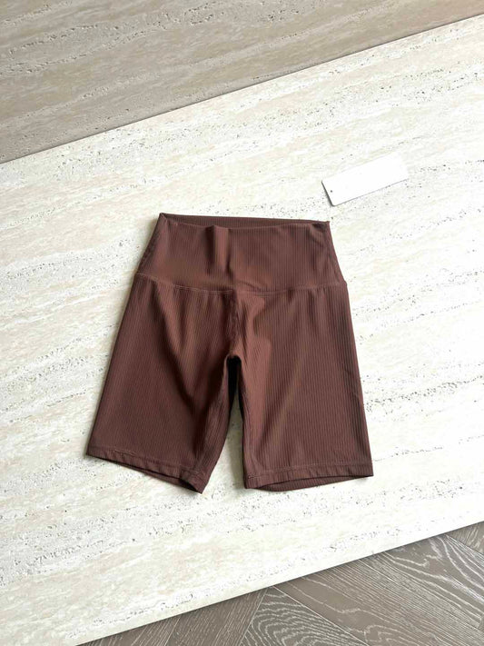 Women 2025 New Fashion 5-inch ribbed sports yoga shorts
