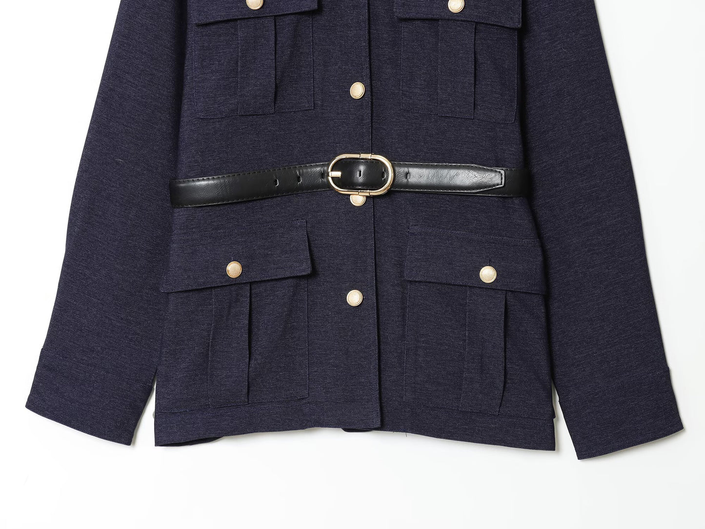 Women's New Fashion With Belt Long Sleeve Lapel Coat+Pants Suit