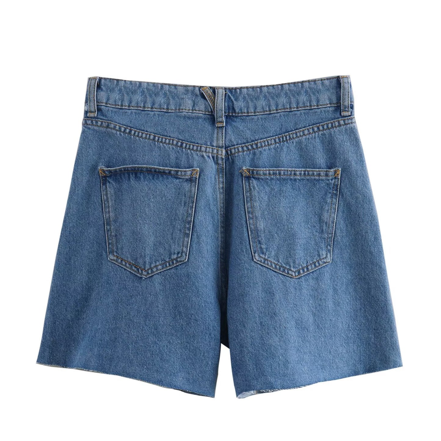 Women's new fashion split design casual Side pocket high waisted denim shorts