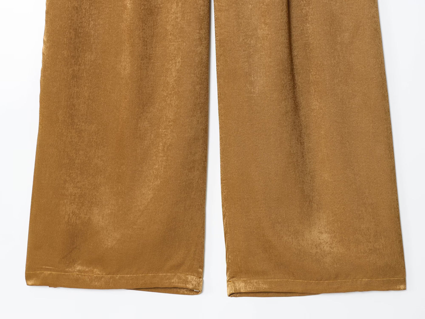 Women's with Belt loose satin textured wide leg pants