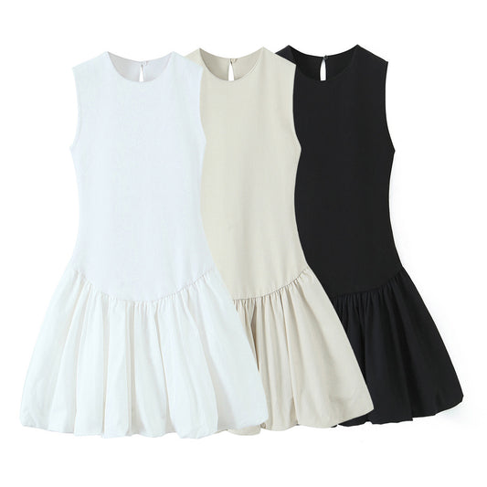 Women 2025 New Fashion Double-sided cloth splicing Dress Vintage Female Dresses