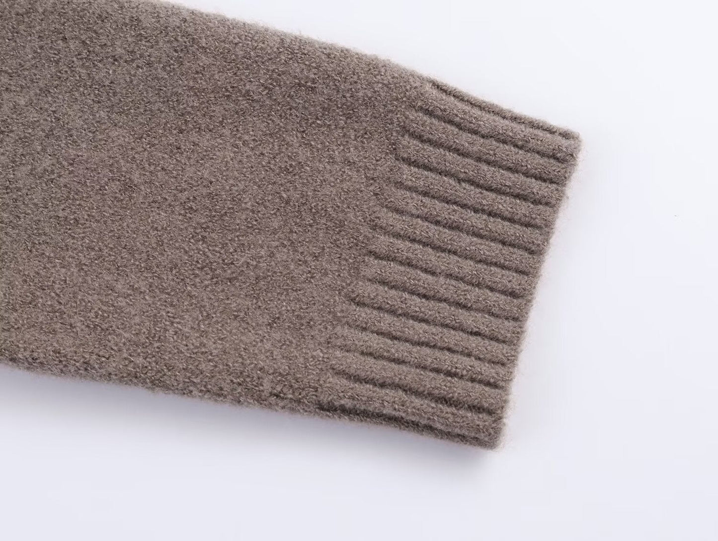 Women's new faux fur effect lapel knitted Coat