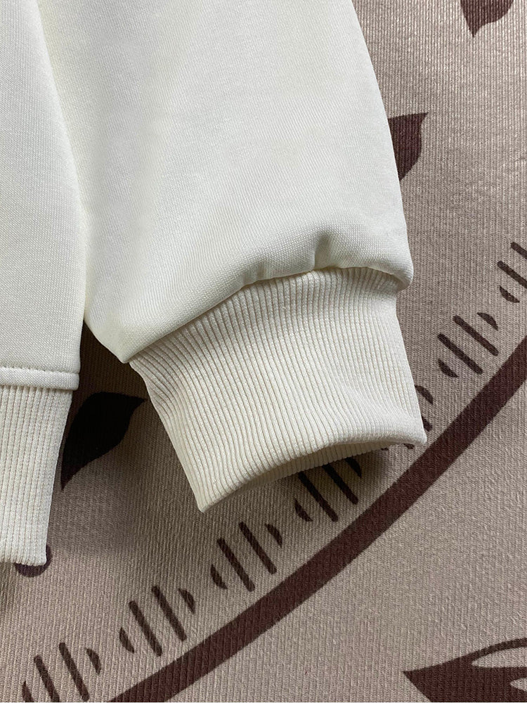 Women's new Joker embroidered sweater hooded pocket design long sleeve zipper coat.