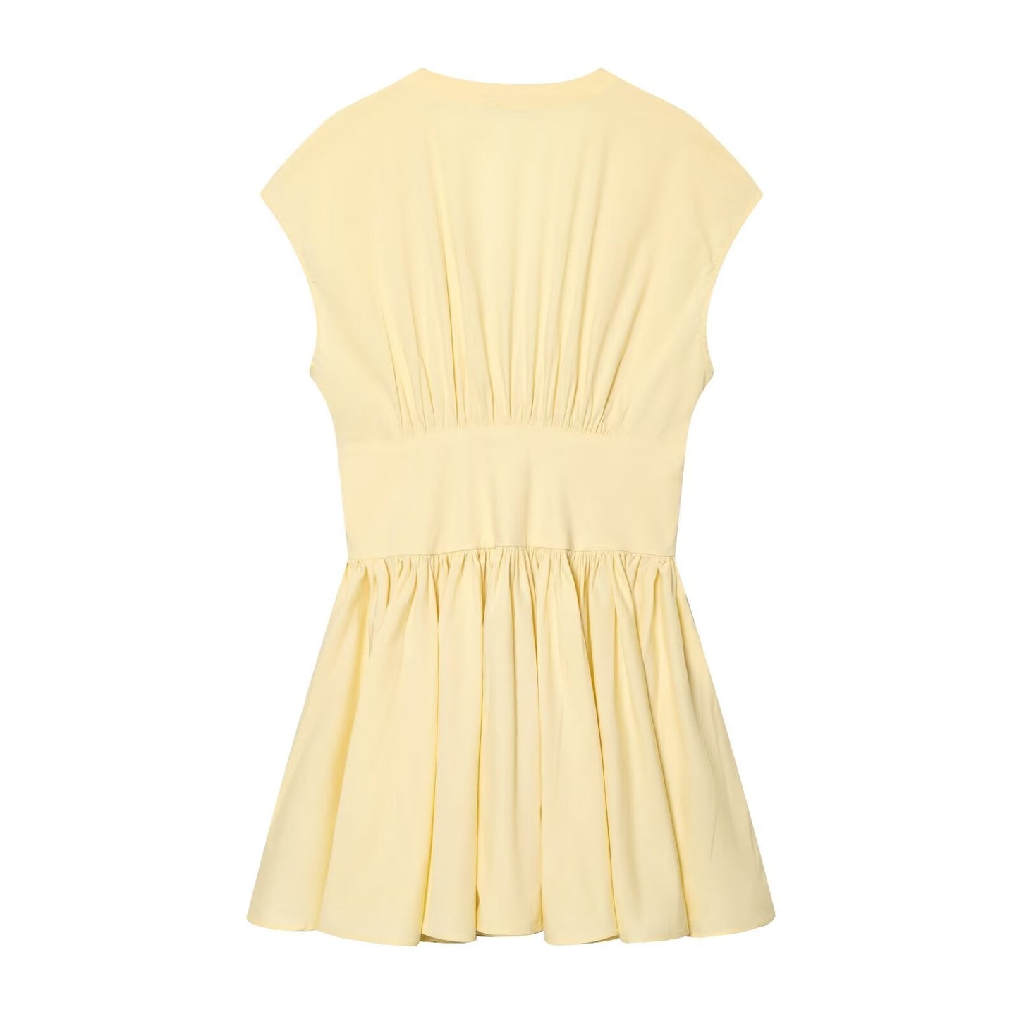 Women's V-neck Button-up poplin mini dress