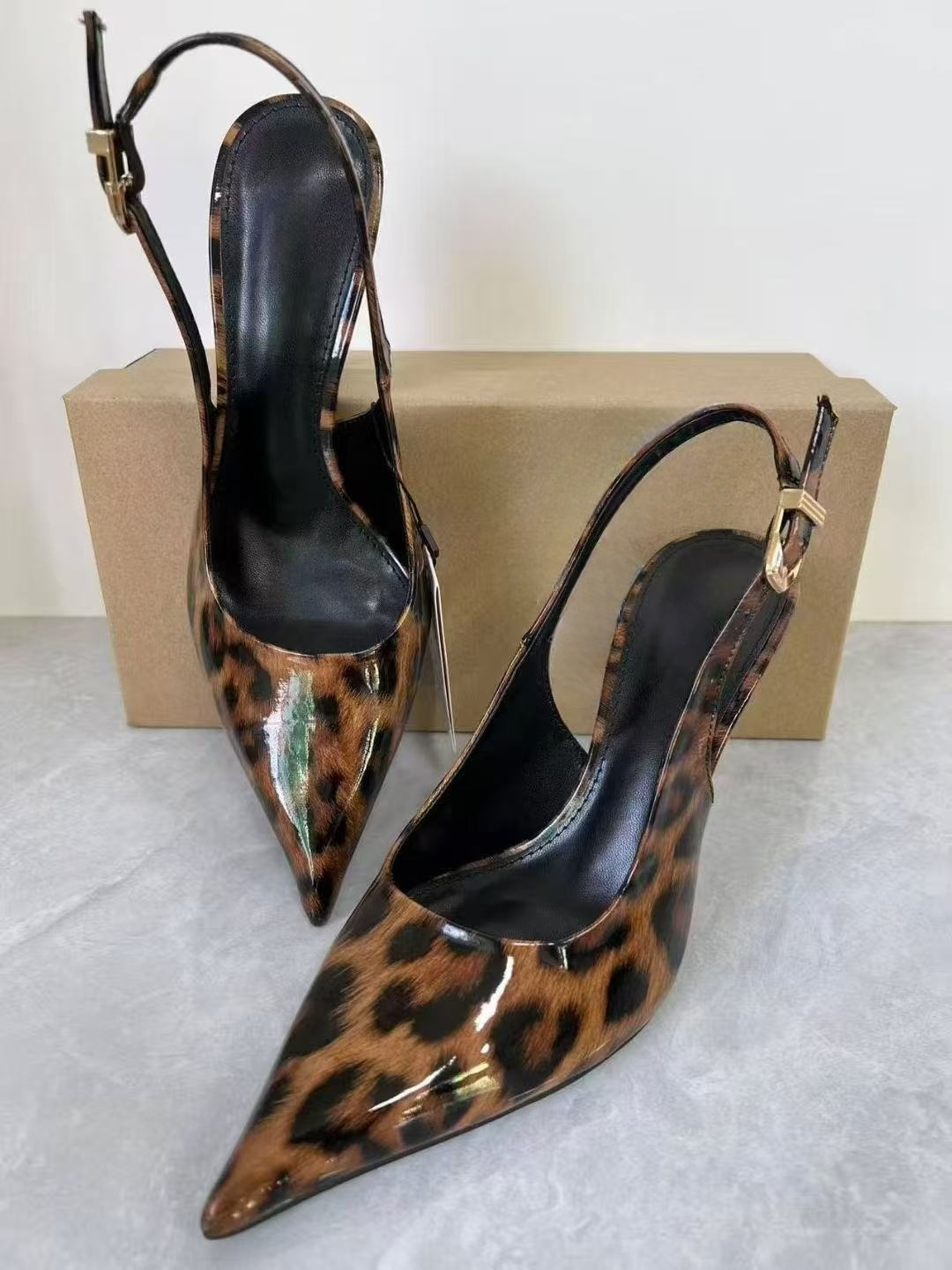 2026 women's new fashion pointed back strap stiletto heels