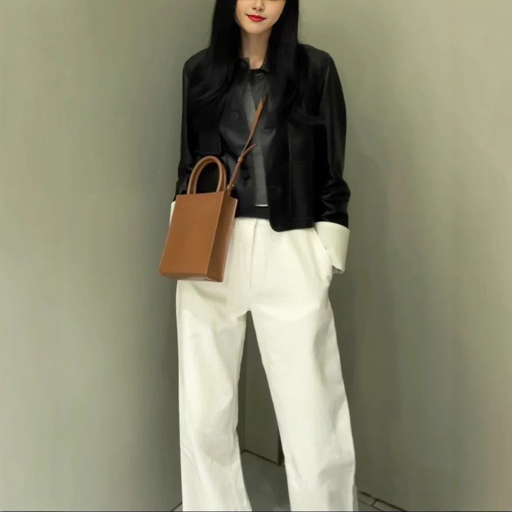 Women's new Joker High Waist Slim Straight Leg Pants Classic Embroidered Jeans