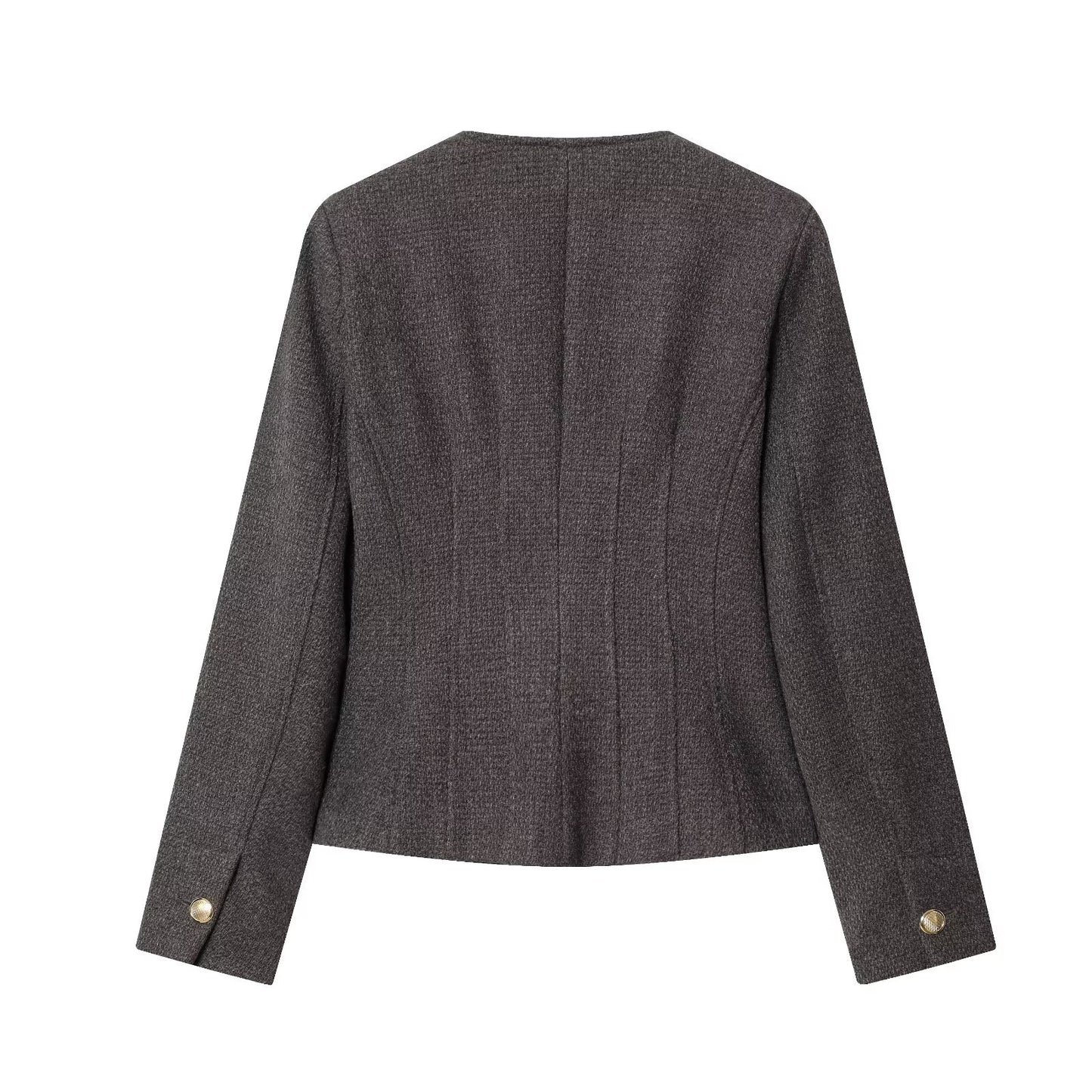 Women's O Neck slim single breasted Blazer Coat