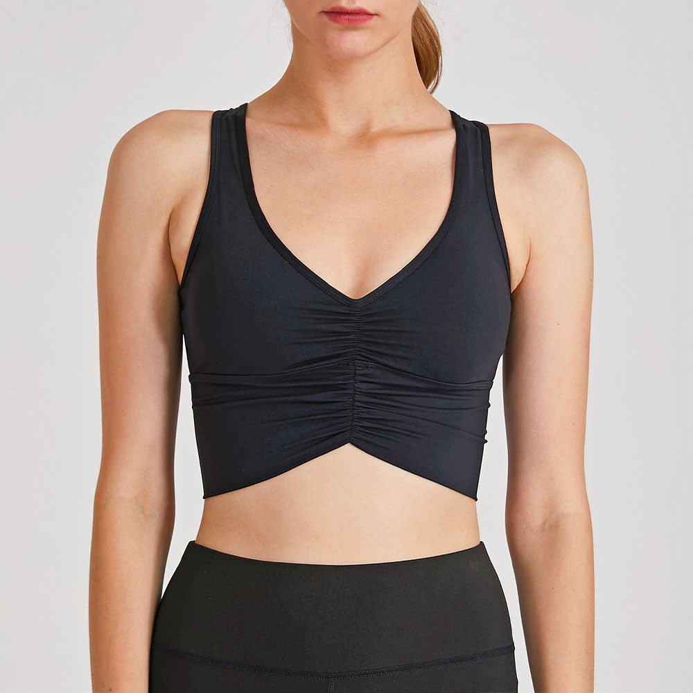 Women's New Folding Movement Bra Plus Size Long Vest-style Fitness Underwear Beauty Back Yoga Bra.