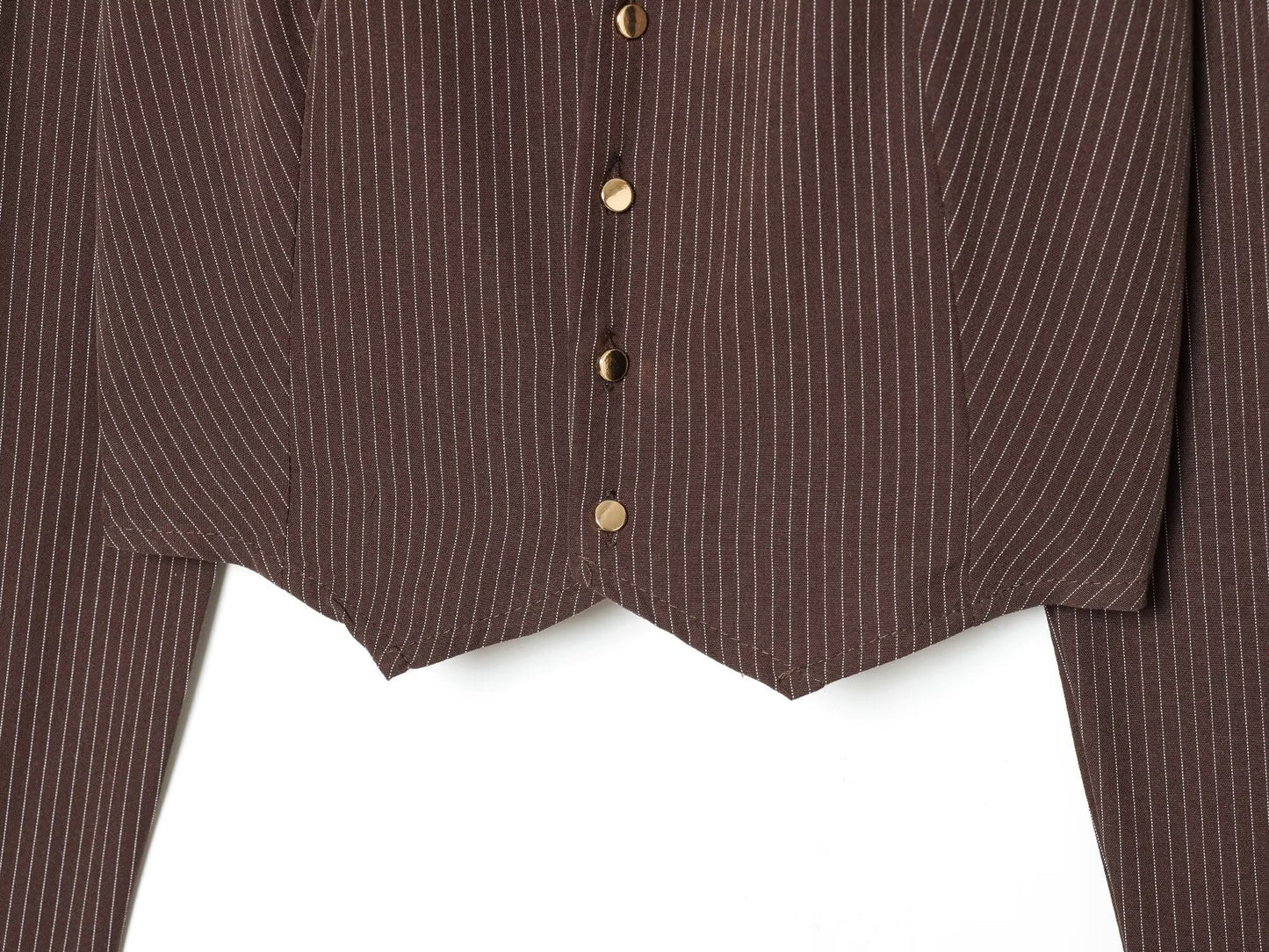 Women's casual short lapel striped shirt