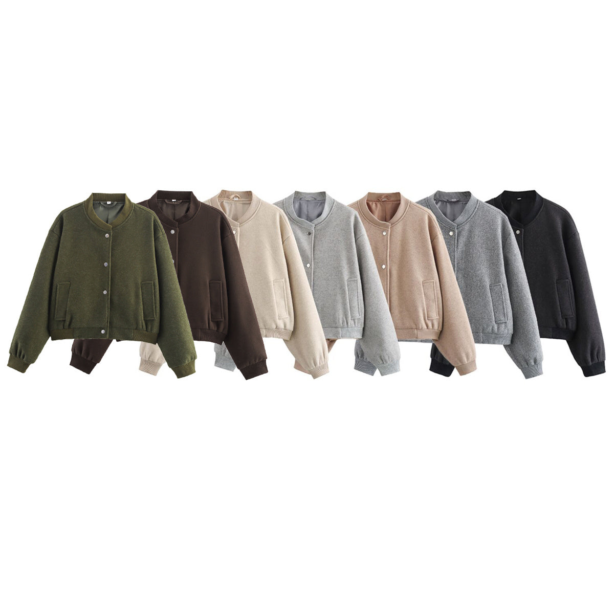 Women's short soft textured woolen jacket Coat