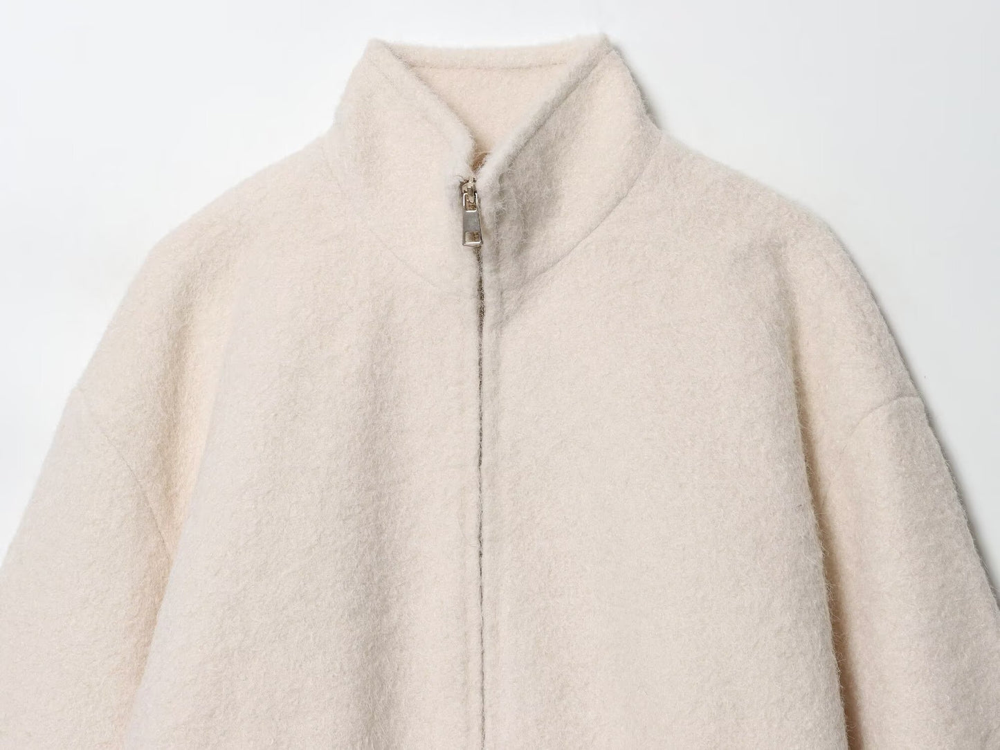 Women's new fashion short stand collar fur Woolen jacket Coat