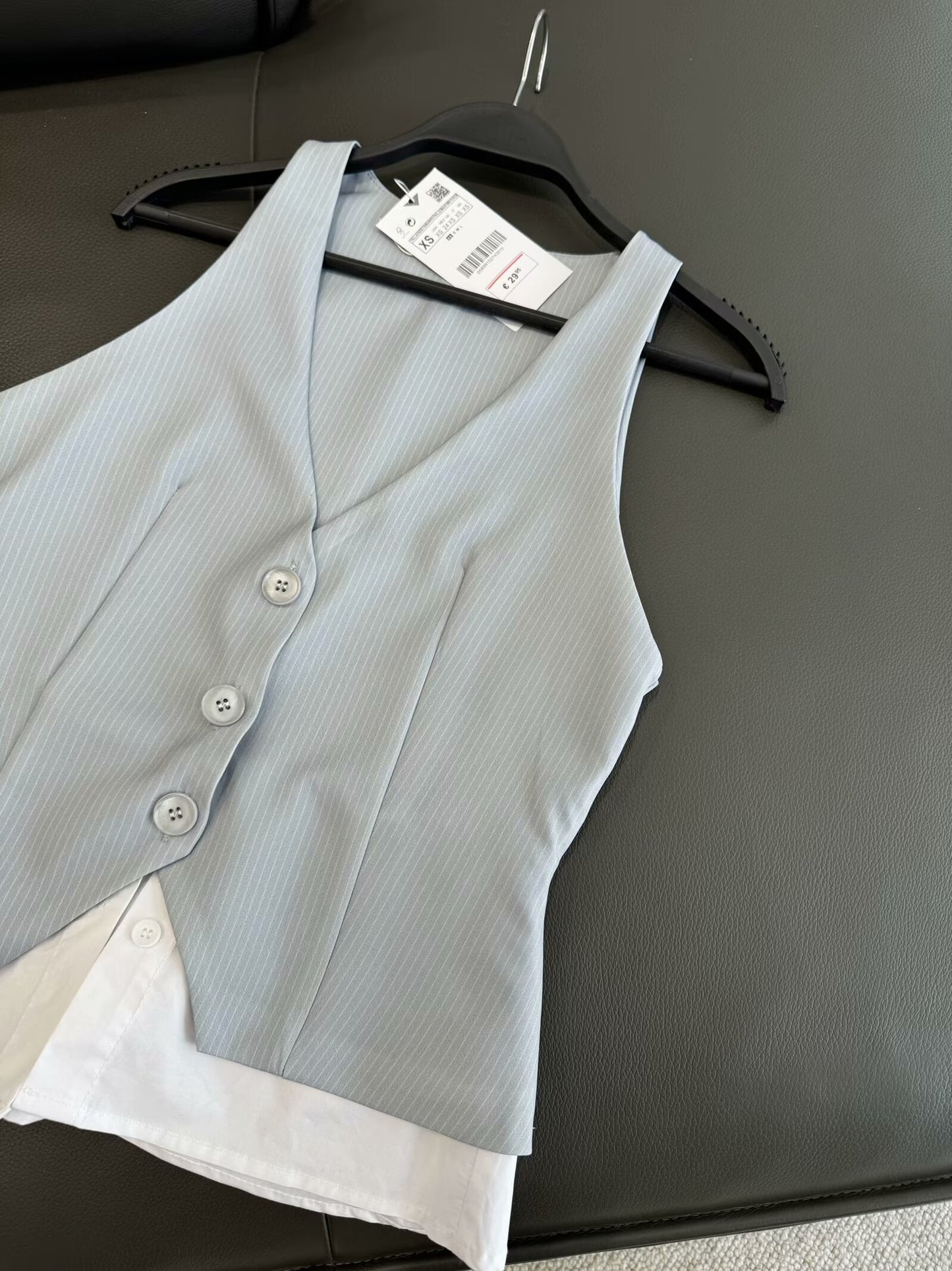 Women's new fashion casual slim single breasted patchwork striped vest coat retro V Neck sleeveless women's vest chic top