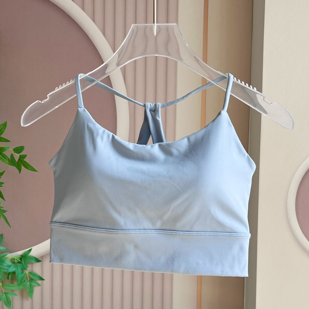 Women's New Fashion Cross-sports Bra High-elastic Fabric Fixed Cup Pinhole Three-dimensional Cup Vent Vest