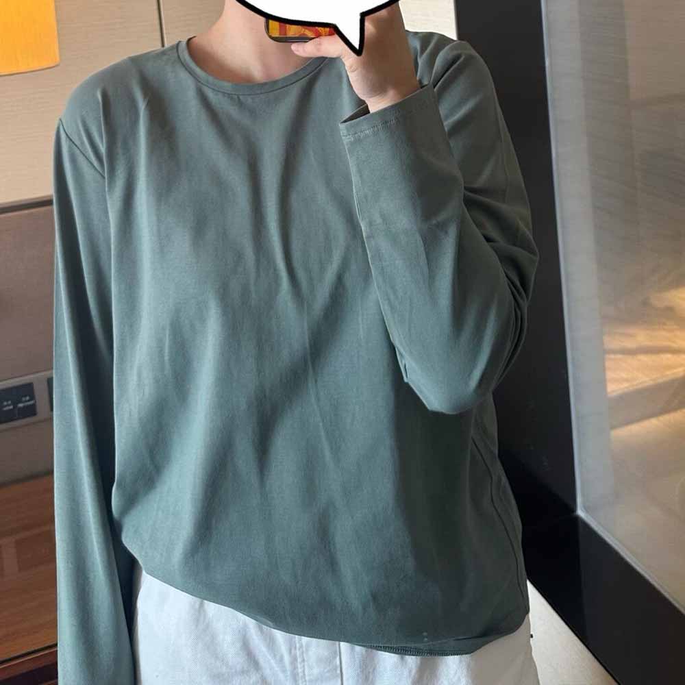 LU Women's new fashion Joker casual comfortable breathable O-neck long sleeve T-shirt