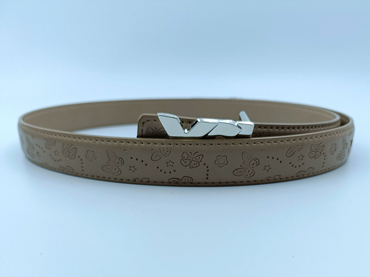 Women's new casual Joker multicolor gold and silver letters decorative belt belt With a box